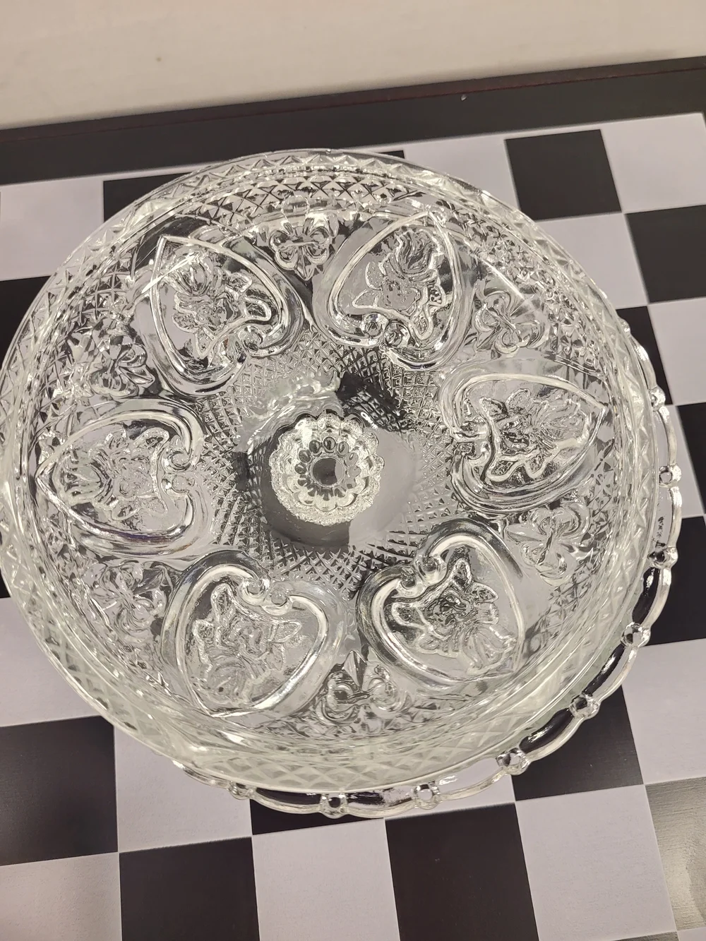 Crystal Candy Dish with Lid Vintage Heart Leaf 6